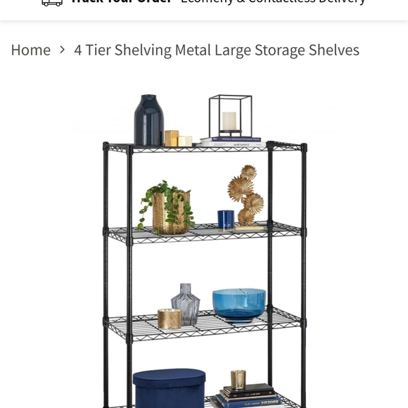 WS-T54-BlackThis 4-shelf wire shelving unit from Dkeli is perfect for storing - Picture 5 of 5